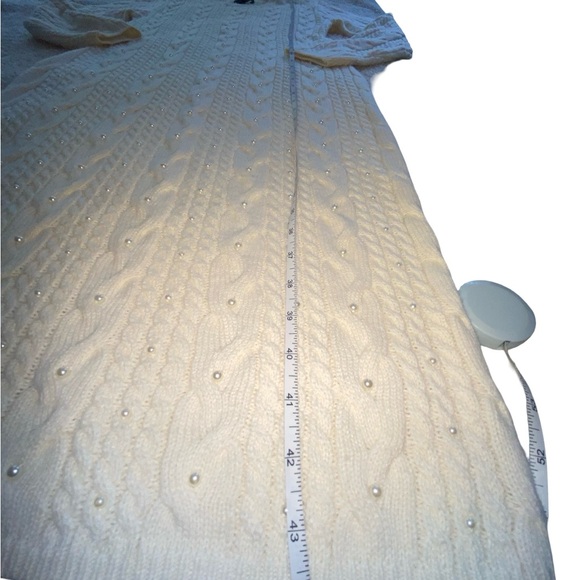 House of Harlow‎ 1960 Cream Long Sleeve sweater Dress wool blend size L - Picture 12 of 13